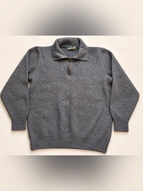 Vintage Norwear Wool Quarter Zip Sweater Made in New Zealand Size L